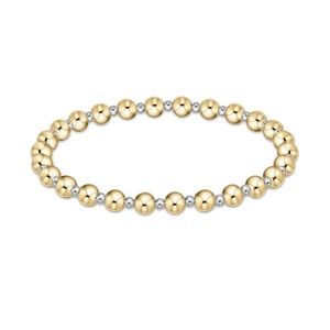 NWT Enewton Classic Grateful Pattern 5mm Bead Bracelet- Mixed Metal